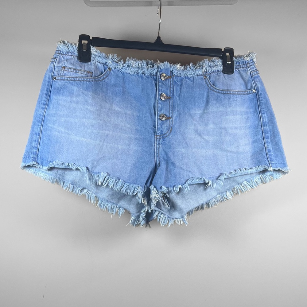 Guess Frayed Denim Blue Shorts